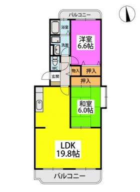 サンシャイン篠栗　2号館の間取り