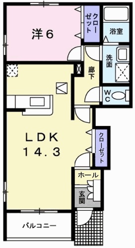 姫路市網干区大江島のアパートの間取り