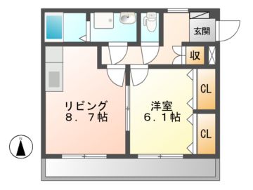 可児市下恵土のアパートの間取り