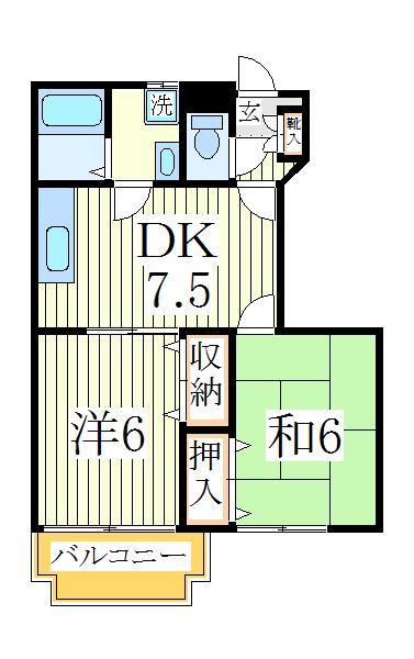 柏市花野井のアパートの間取り