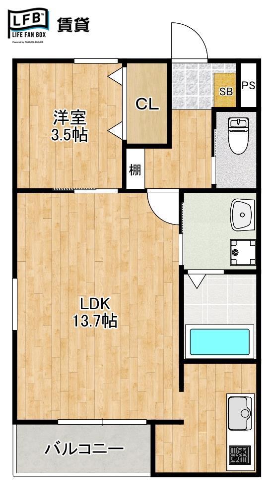 ＬＦＢ　ＡＰＡＲＴＭＥＮＴ西柳の間取り