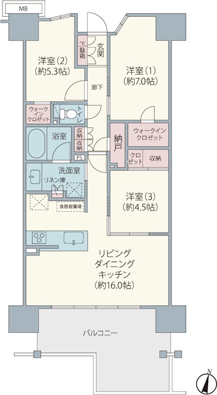 【スカイプラザ・ユーカリが丘　ゲートフロントの間取り】