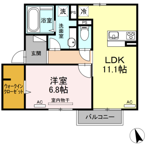 セジュールウィット沖代町の間取り