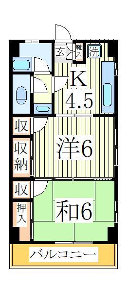 流山市向小金のマンションの間取り