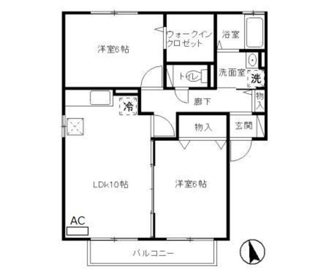 相模原市緑区東橋本のアパートの間取り