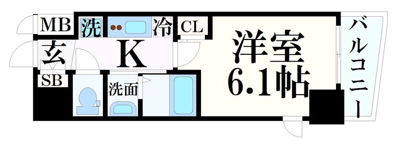 エステムコート神戸元町IIブリーズの間取り
