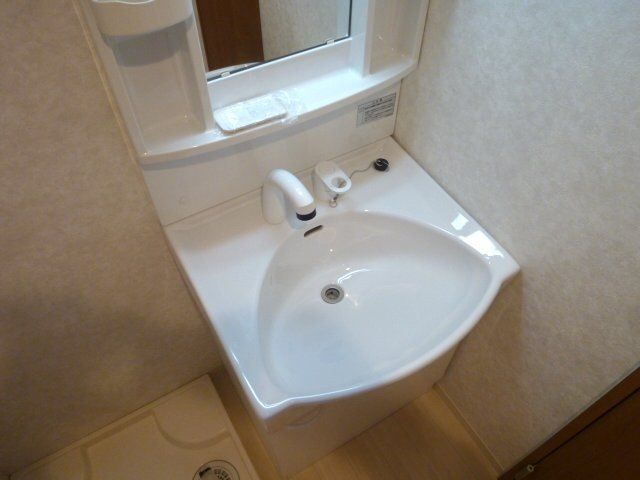 洗面設備　シャンプードレッサー付きの独立洗面台です。