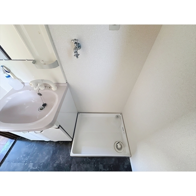 その他　洗濯機は洗面台の隣に置けます