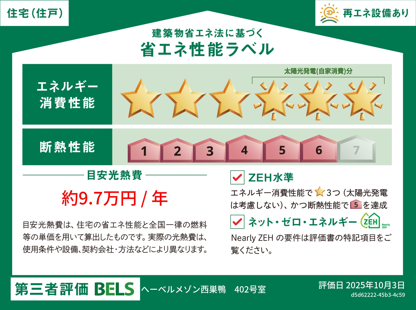 省エネ性能ラベル　402号室