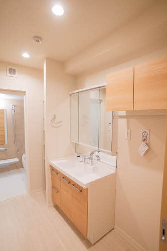 洗面設備　※写真は202号室で、実際とは異なる場合がございます。