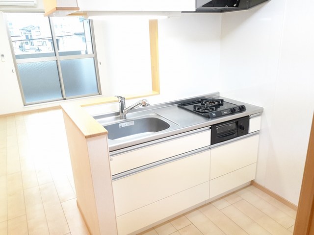 キッチン　２口ガスコンロ付のカウンターキッチンです♪