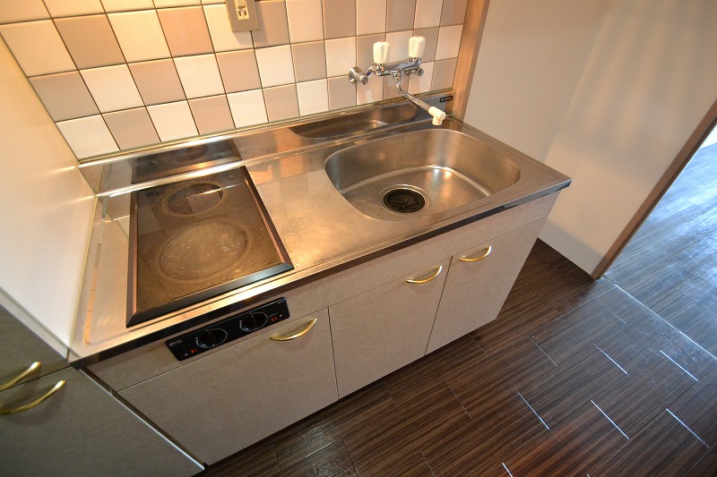 キッチン　フラット２口コンロ