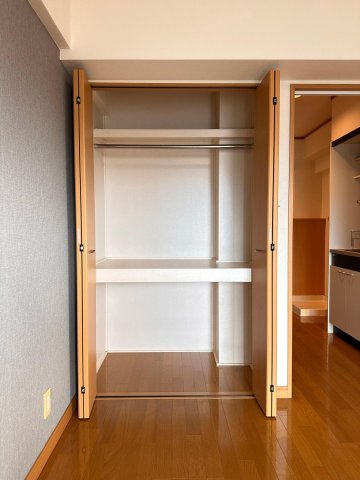 収納　ハンガーラックが付いた収納です。
