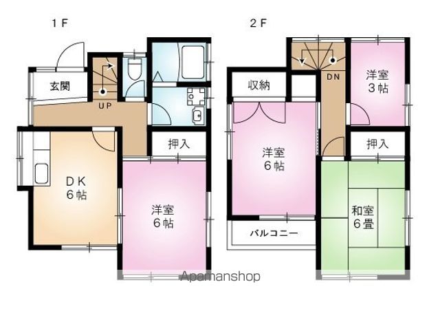 河辺小山貸家の間取り写真