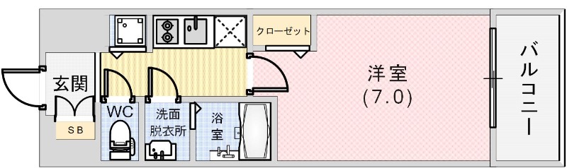 プレサンス三宮ポルトの間取り写真