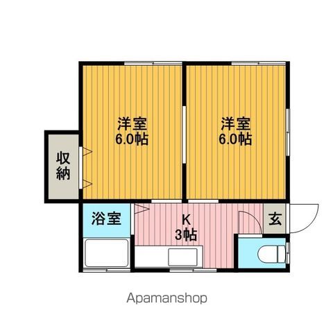 ＪＲ横浜線 淵野辺駅 徒歩16分 2階建 築56年の間取り写真