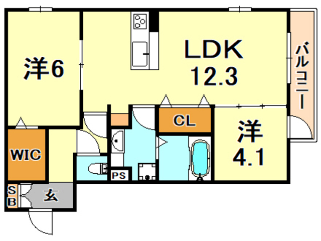D-room灘北通の間取り写真