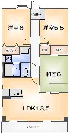 ＪＲ牟岐線 阿波富田駅 徒歩43分 5階建 築25年の間取り写真