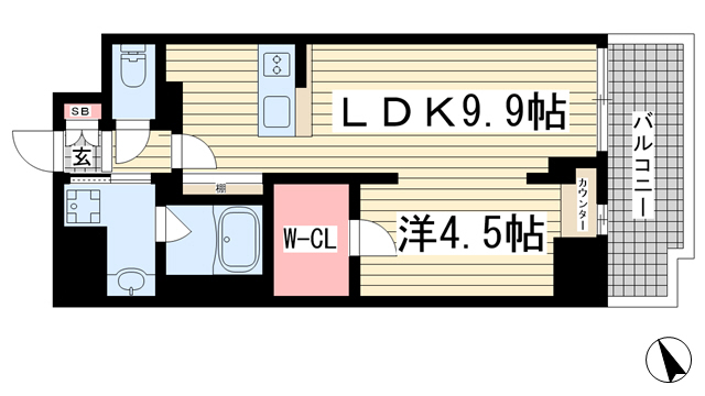 ルガールボニート新神戸の間取り写真
