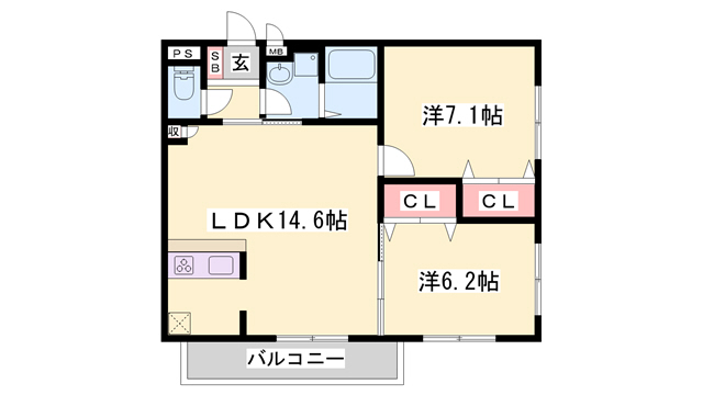 ＪＲ山陽本線 明石駅 バス乗車時間：10分 最寄りバス停で下車 徒歩2分 3階建 築16年の間取り写真