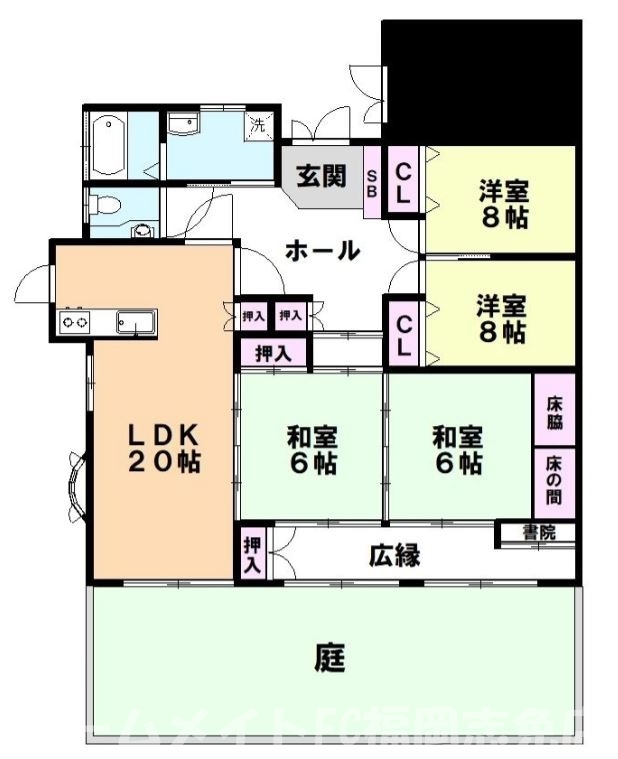 ＪＲ篠栗線 門松駅 徒歩18分 3階建 築31年の間取り写真