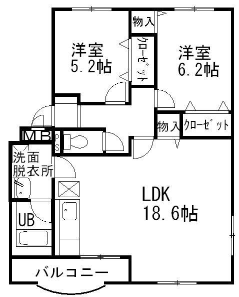 三島市東町のマンションの間取り