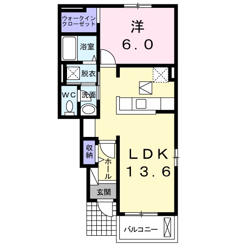 福知山市駒場新町のアパートの間取り