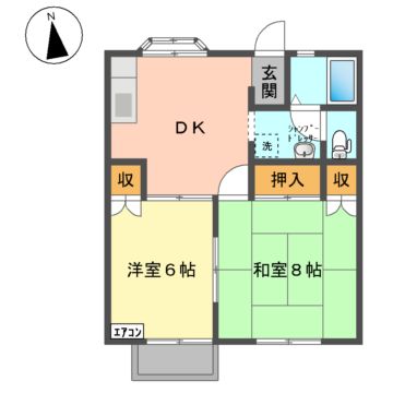 盛岡市下米内のアパートの間取り