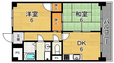 大阪市鶴見区横堤のマンションの間取り