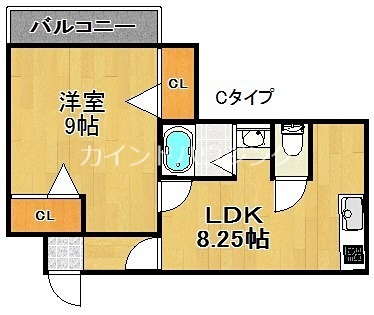 大阪市住之江区北加賀屋のマンションの間取り