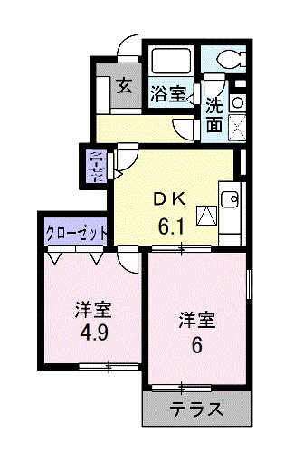 ビサイドｓｔII　Ａの間取り