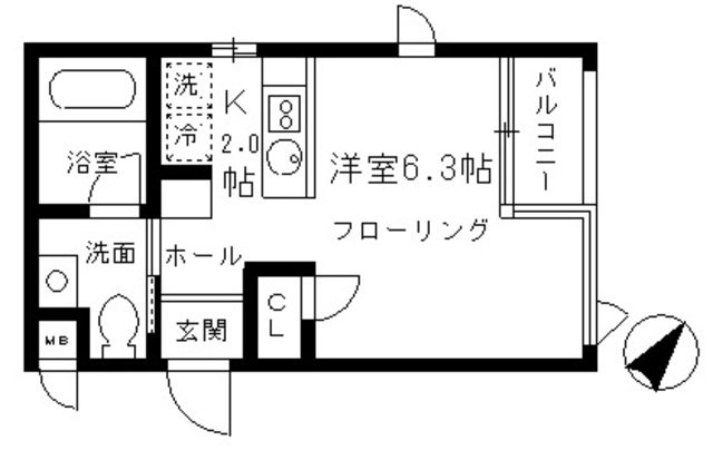 東京都中央区月島１（マンション）の賃貸物件の間取り