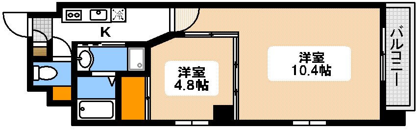 広島市中区西白島町のマンションの間取り