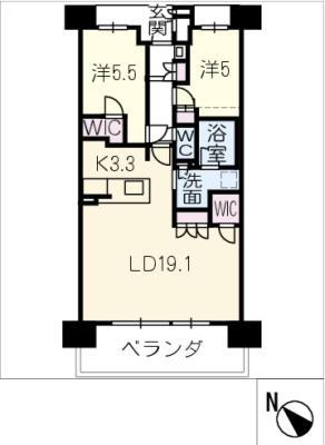 プレイズ白子駅前　８０５号室の間取り