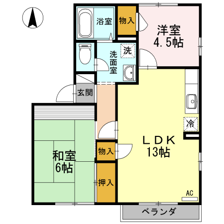 フジパレス高知 E棟の間取り