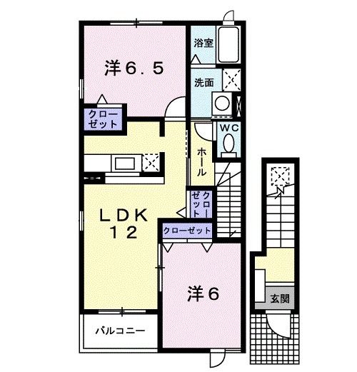 宗像市光岡のアパートの間取り