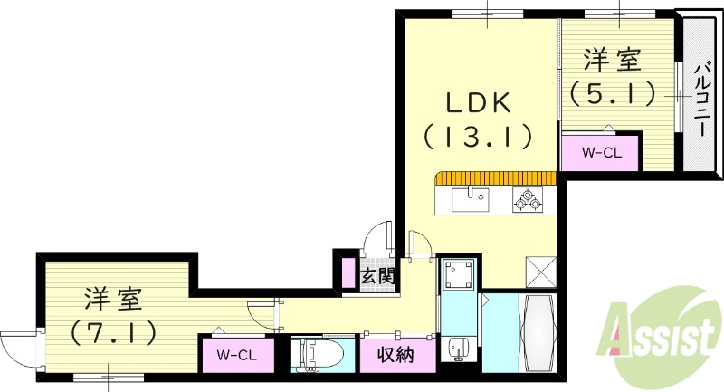 【リバーサイド夙川東の間取り】