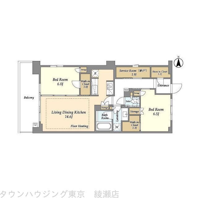 荒川区町屋のマンションの間取り