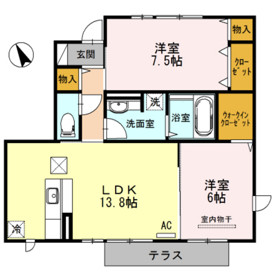 【東広島市西条町寺家のアパートの間取り】