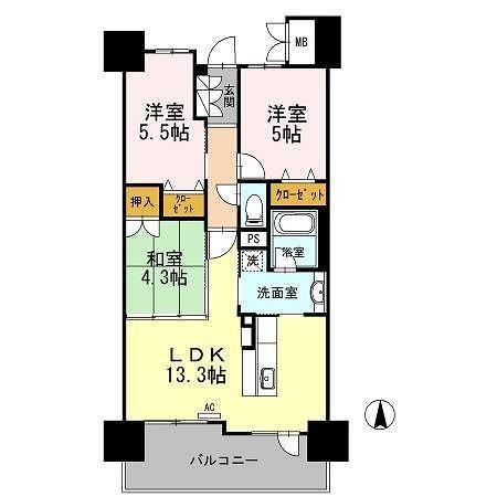 サンパーク年見町ネクシアの間取り