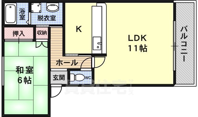 Rー10号棟古室3丁目ハイツの間取り