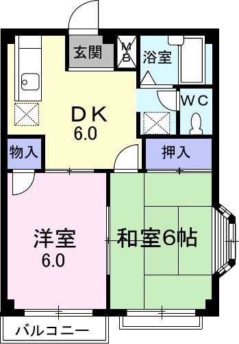 春日部市藤塚のアパートの間取り