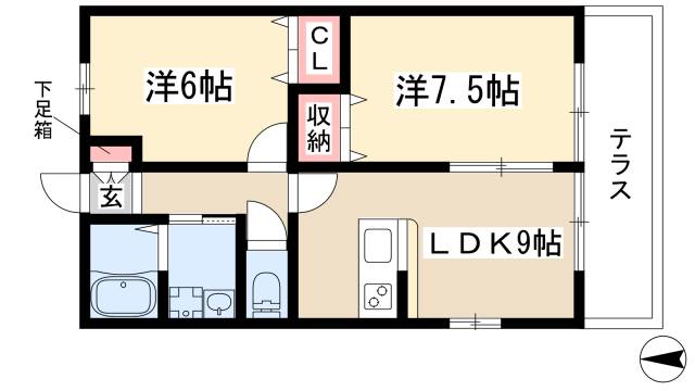 カレン中砂Iの間取り