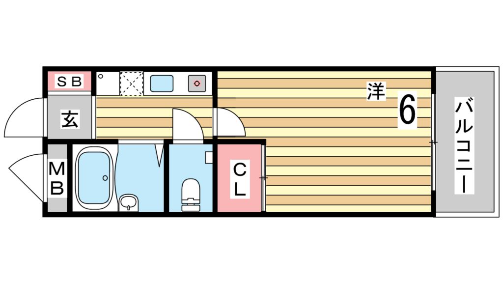 神戸市須磨区東落合のマンションの間取り