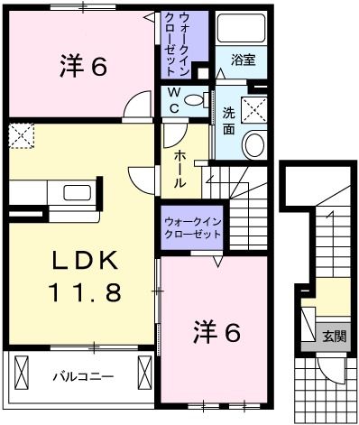 【メゾン　ラ　ピニヨンＤの間取り】