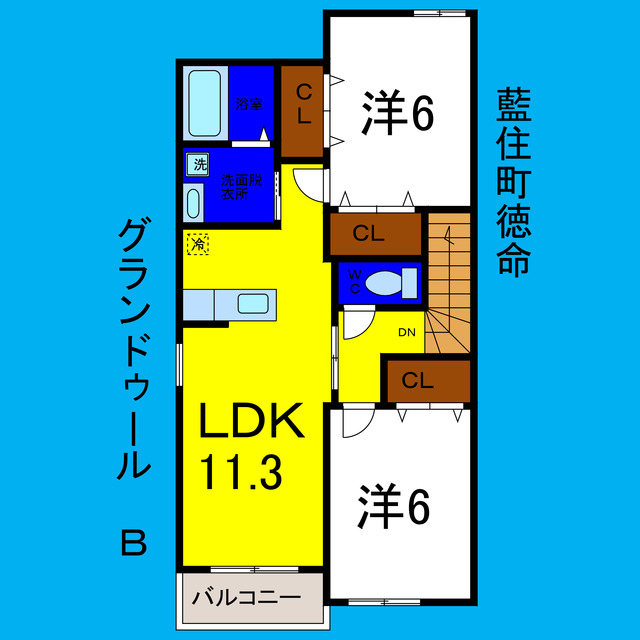 グランドゥールＢの間取り