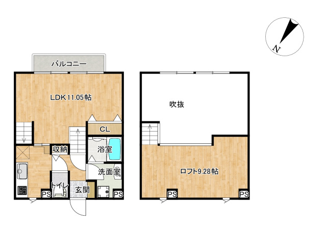 横尾町新築アパートの間取り