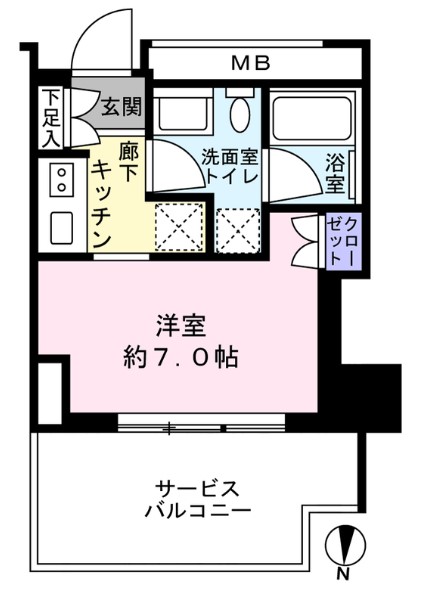 横浜市神奈川区鶴屋町のマンションの間取り