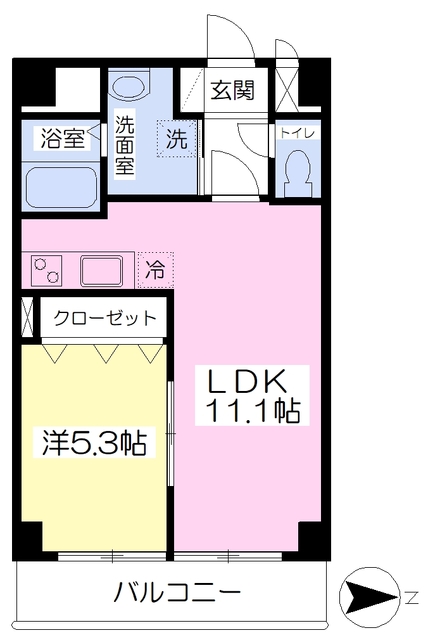 松山市松末のマンションの間取り