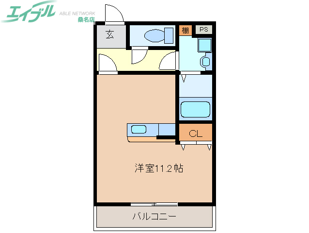 桑名市多度町香取のマンションの間取り